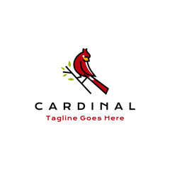 Fototapeta premium Cardinal Bird Logo Design Vector Illustration