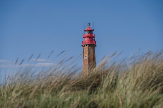 Flugge Lighthouse with grasses in foreground