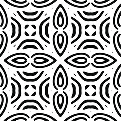  floral seamless pattern background.Geometric ornament for wallpapers and backgrounds. Black and white pattern. 