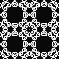 floral seamless pattern background.Geometric ornament for wallpapers and backgrounds. Black and white pattern.
