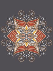 Mandala floral ornament design. Creative work hand drawing illustration. Digital art illustration