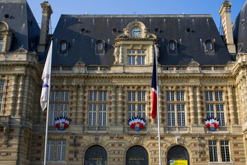 Hôtel du Ville (French, translation is city hall) at Versailles on a beautiful spring day. Photo...
