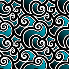 Fototapeta na wymiar abstract swirly pattern with ocean waves