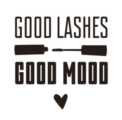 Hand Drawn Cartoon Fashion Illustration Makeup Tools Mascara. Vector Set Drawing Beauty Product. Art Work Collection Decorative Cosmetic