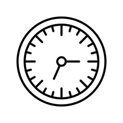 Wall Clock Linear Vector Icon Design