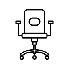 Office Chair Linear Vector Icon Design