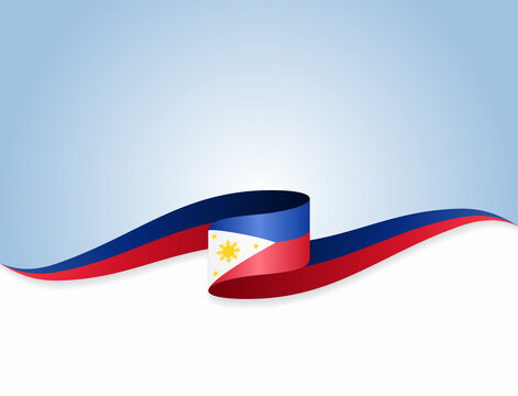 Philippines flag wavy abstract background. Vector illustration.