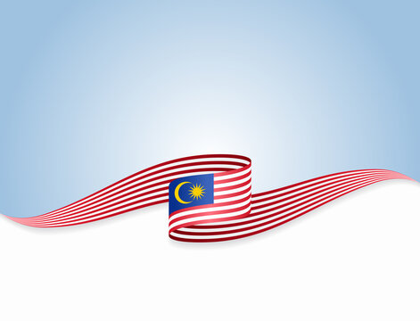 Malaysian flag wavy abstract background. Vector illustration.