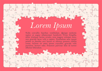 Simple jigsaw puzzle template - sides completed, empty space in middle for text