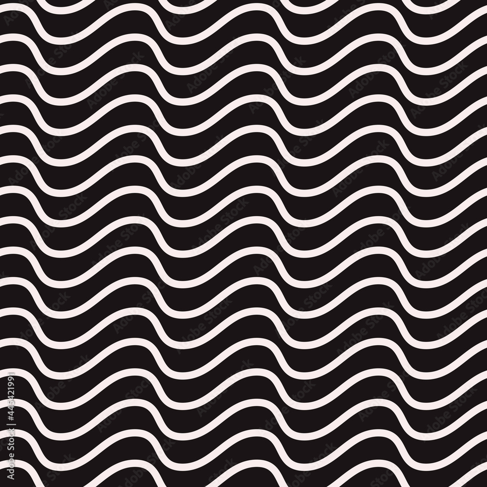Poster wavy white lines. vector seamless stripes pattern.