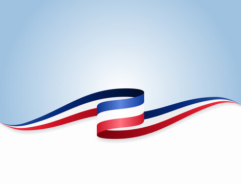 French Flag Wavy Abstract Background. Vector Illustration.