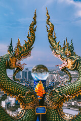 Fototapeta premium Wat Khao Phra Khru viewpoint in ChonBuri, Thailand