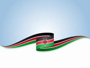 Kenyan flag wavy abstract background. Vector illustration. - obrazy, fototapety, plakaty