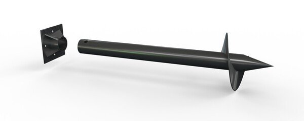 screw anchors with tops for basement - isolated design industrial 3D rendering