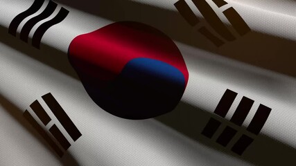 Republic of Korea (South Korea) flag - loop animation