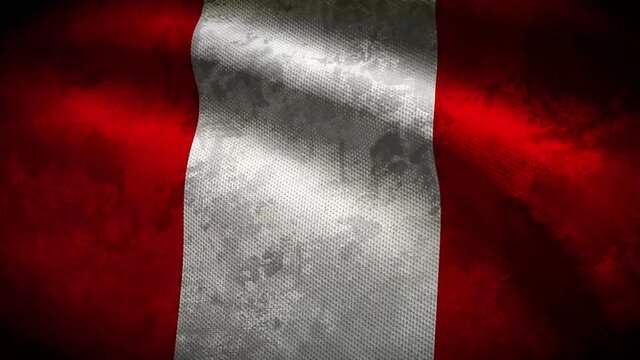 Peru grunge flag - loop animation