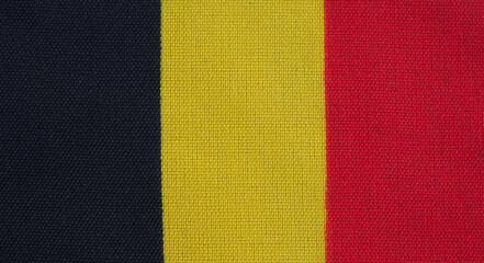 Belgian flag in tricolor black, yellow and red