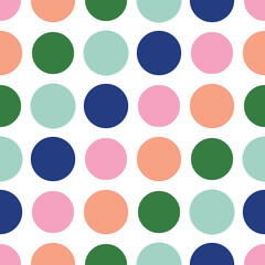 Colorful Retro Diagonal Polka Dot Vector Seamless Pattern Background