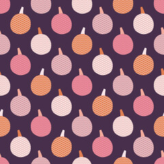 Autumn Purple Textured Pumpkins Seamless Pattern Background