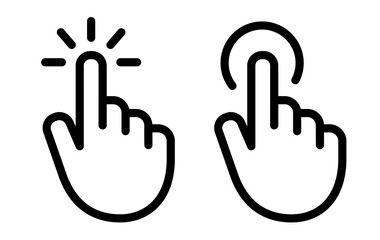 Hand finger click cursors icons vector
