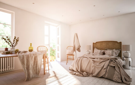 3D design of bedroom at home