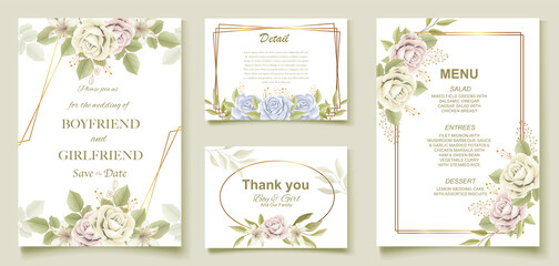 Elegant wedding invitation floral design