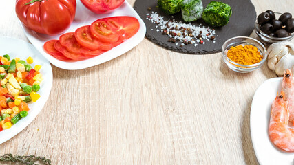 Food ingredients for cooking culinary dishes