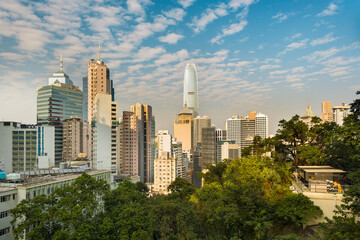 Obraz premium Skyline of Chung Wan (Central District), Hong Kong Island, Hong Kong, China, Asia