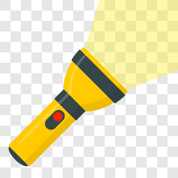 Flashlight icon flat design yellow portable torch vector icon illustration