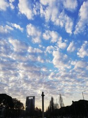 clouds over city