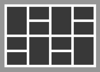 blank college frame photo part or picture.  Vector photo frame mockup. photo frame collage background picture. Vector illustration. photo college. frame. picture college. picture frames.