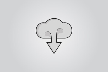 Download icon. Cloud download icon vector