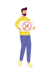 man anti vaccine protester