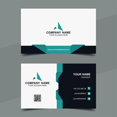 Fototapeta premium Modern and creative business card template. Simple and clean name card. Two sided cards. Horizontal business card. llustration vector 