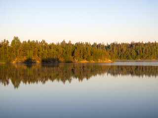 morning landscape with reflections