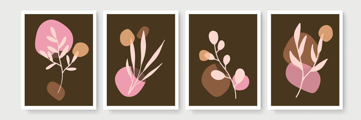 Social media stories, posts, highlights templates. Abstract floral vector backgrounds with copy space for text