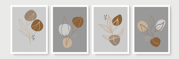 Social media stories, posts, highlights templates. Abstract floral vector backgrounds with copy space for text