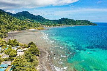 Aerial view of Lonely Beach in Koh Chang, Trat, Thailand
