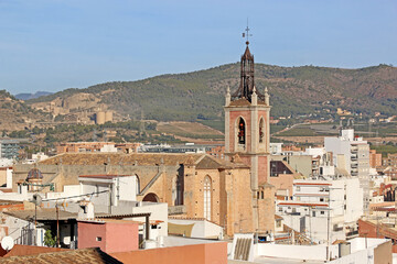 Obraz premium Santa Maria church and town of Sagunto, Spain 