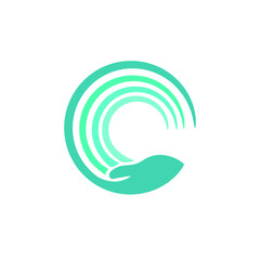 circle hand care vector line