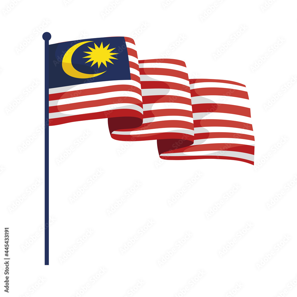 Poster malaysia flag in pole