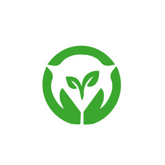 Green leaf circle health vector logo
