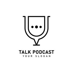 Talk Podcast Logo, Communication Logo Design