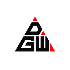 DGW triangle letter logo design with triangle shape. DGW triangle logo design monogram. DGW triangle vector logo template with red color. DGW triangular logo Simple, Elegant, and Luxurious Logo. DGW 