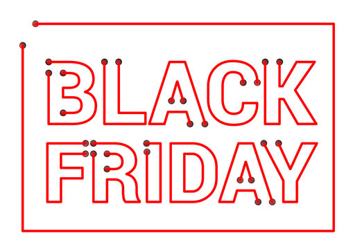 Red Black Friday banner tube lights 