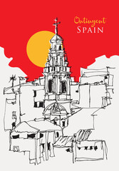 Hand drawn sketch of Ontinyent, Spain