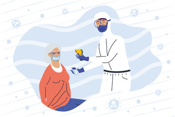 covid19 testing doctor and pacient