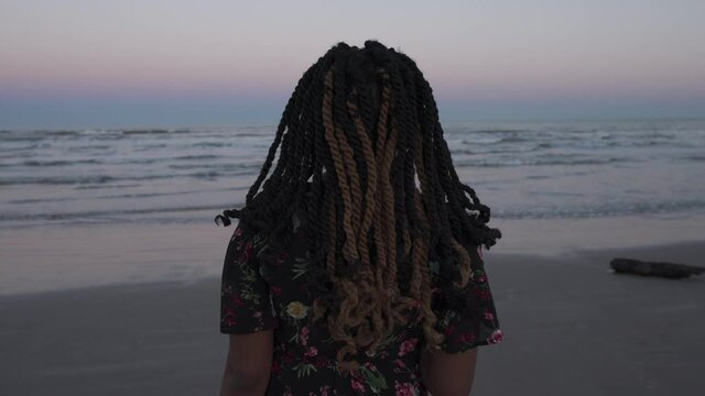 woman walking on the beach