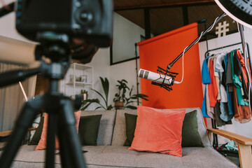 Microphone and camera at home workshop