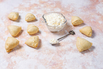Homemade delicious cottage cheese cookies.
